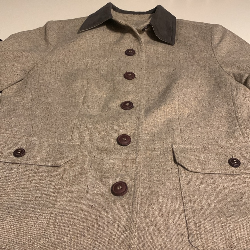 L.L.Bean Wool/Polyester Blend Button Down Jacket … - image 5